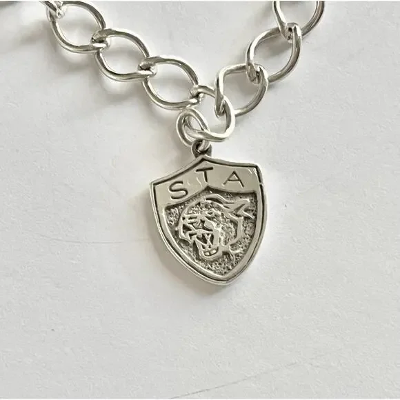 1960s 925 Sterling St. Thomas Aquinas Catholic School Dallas TX 4-Charm Bracelet - Picture 6 of 12